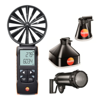 Set 2 testo 417 - Anemómetro de molinete con conos de medición y estabilizador