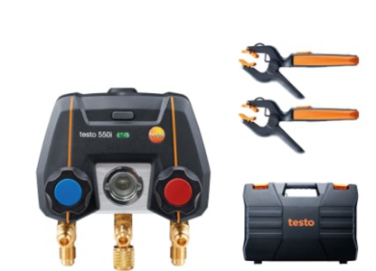 Set Smart testo 550i - Analizador digital de refrigeración controlado por App con sondas de temperatura inalámbricas de pinza (NTC)