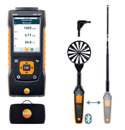 Set combinado 1 para caudal testo 440 delta P con Bluetooth®