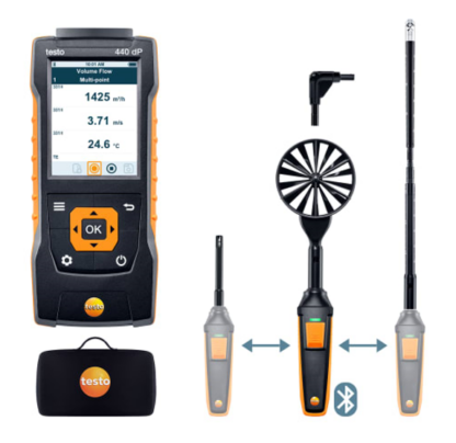 Set combinado 2 para caudal testo 440 delta P con Bluetooth®