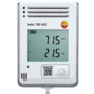 testo 160 IAQ - Registrador de datos WiFi con pantalla y sensores integrados para temperatura, humedad, CO2 y presión atmosférica