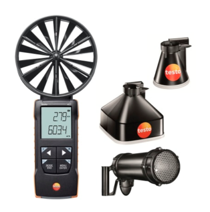 testo 417 kit 2 - Anemómetro de paletas con embudos de medición y enderezador de flujo