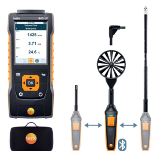 testo 440 dP - ComboKit de flujo de aire 2 con Bluetooth y delta P