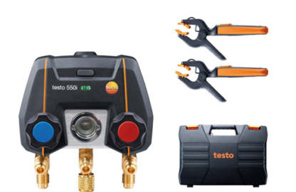 testo 550i Smart Kit - Colector digital controlado por aplicación con sondas de temperatura de pinza inalámbricas (NTC)