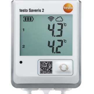 testo Saveris 2-T2 - Registrador de datos Wi-Fi con 2 conectores de sonda de temperatura NTC externos