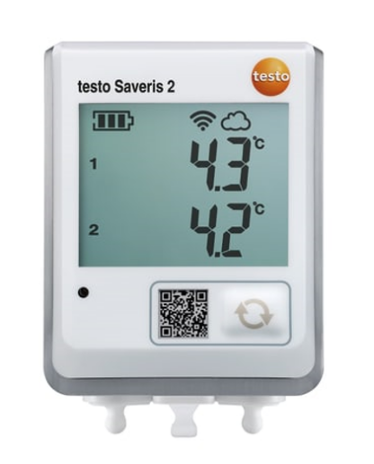 testo Saveris 2-T2 - Registrador de datos Wi-Fi con 2 conectores de sonda de temperatura NTC externos