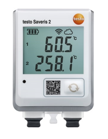 testo Saveris 2-T3 - Registrador de datos Wi-Fi con 2 conexiones de sonda de temperatura TC externas