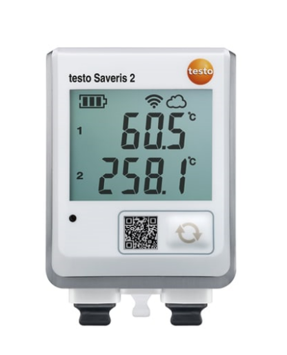 testo Saveris 2-T3 - Registrador de datos WiFi con pantalla y 2 conexiones para sondas de temperatura TP